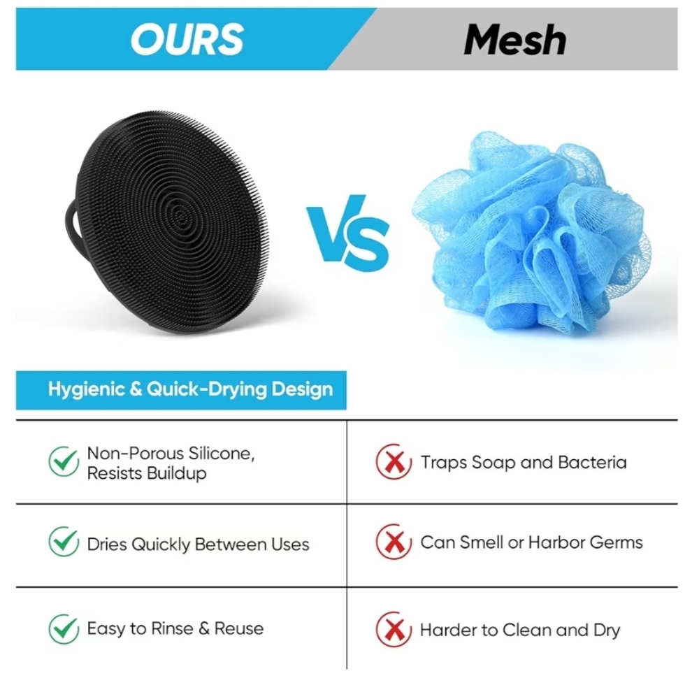 Black Silicone Body Scrubber - Picture 4 of 8